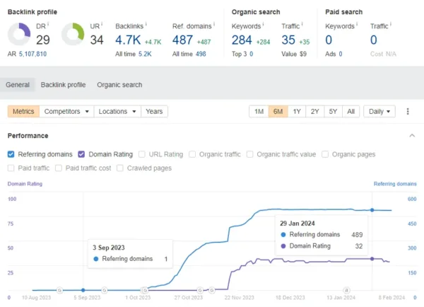 The result of the Domain Power Booster service on the client's website #2